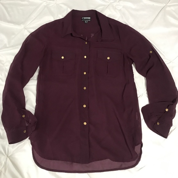Purple sheer button up - Picture 1 of 4
